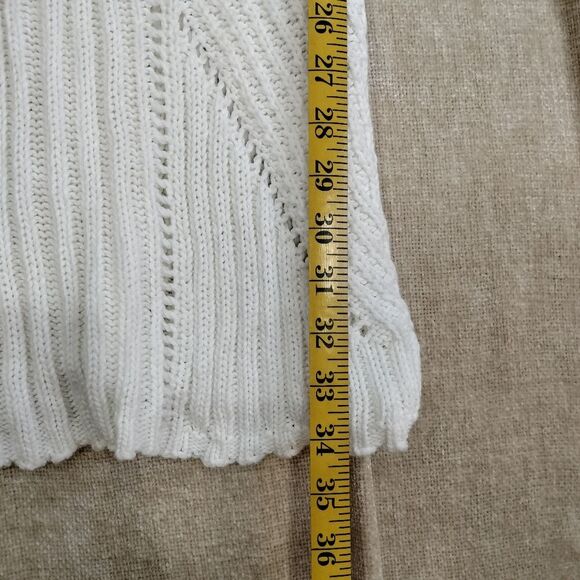 by Anthropologie White Knit Pointelle Modern Mini Dress Coverup Size XS - Picture 8 of 9
